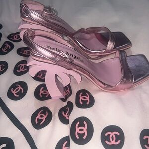 Authentic Palm Angel Metallic pink heels